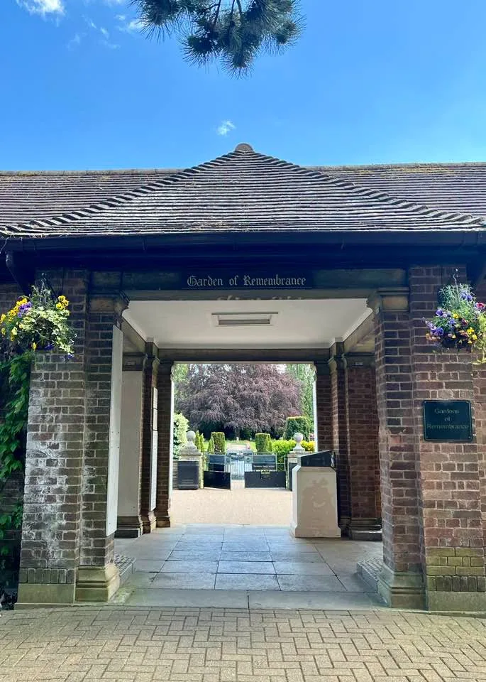 The Garden of Remembrance archway at a Coventry cemetery